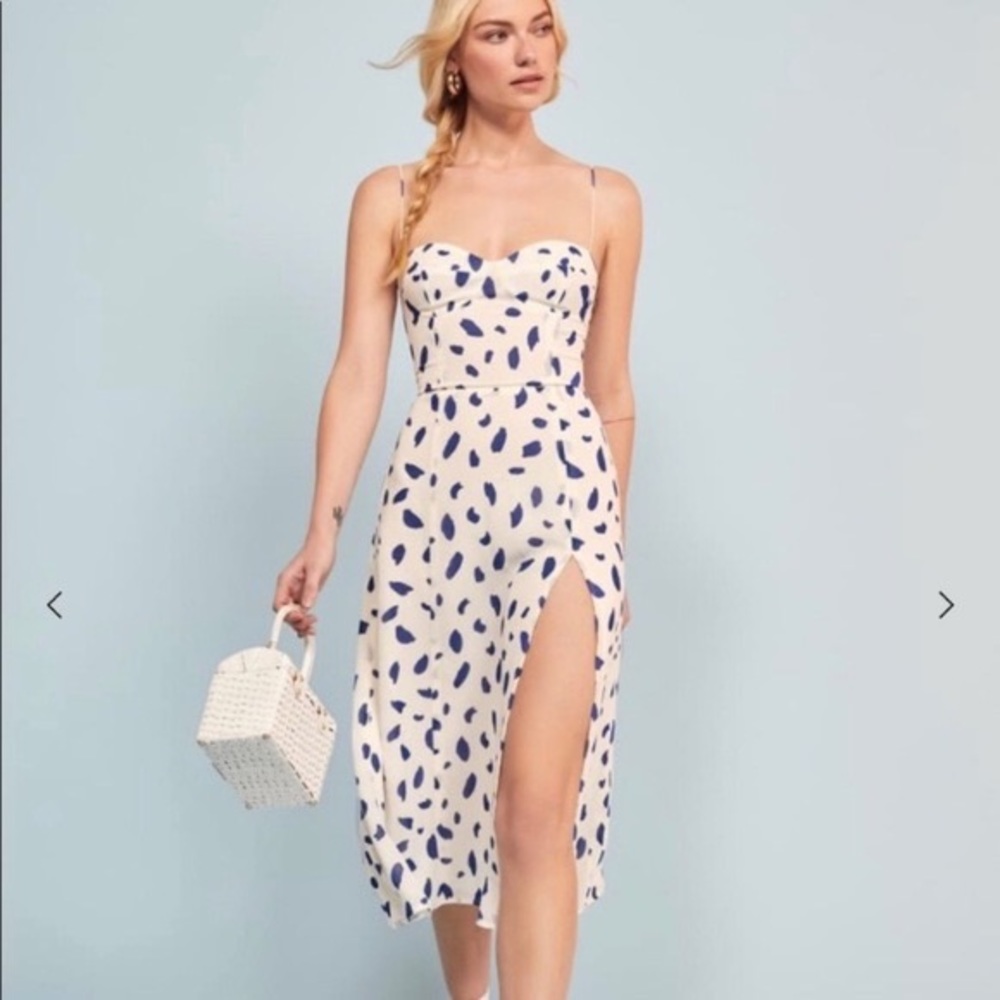 Reformation Juliette Dress in Dalmatian, Size 6